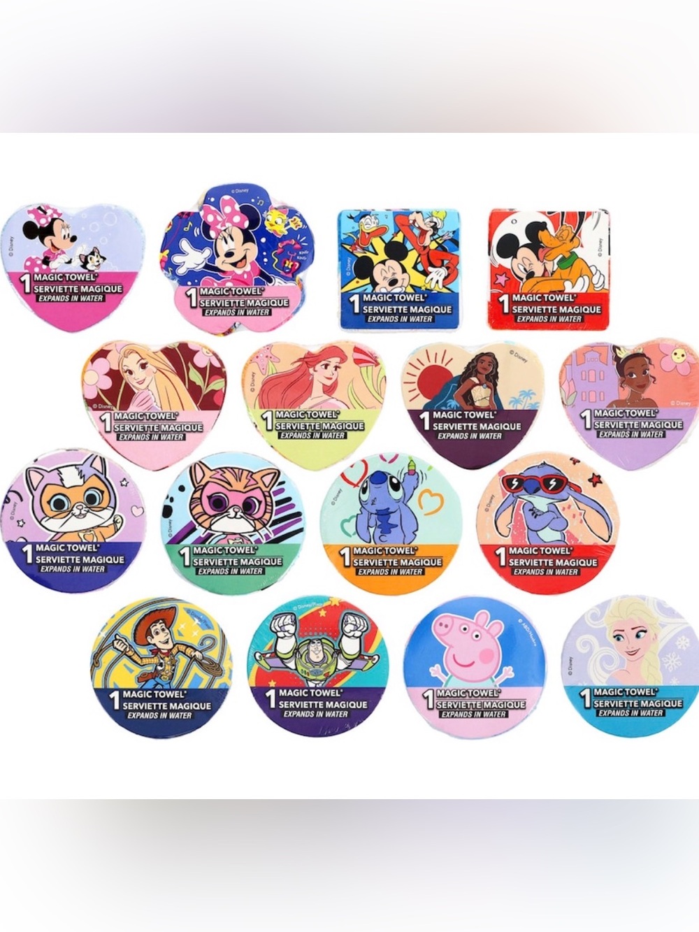RANDOM SET OF 3 Disney & Character Magic Towels